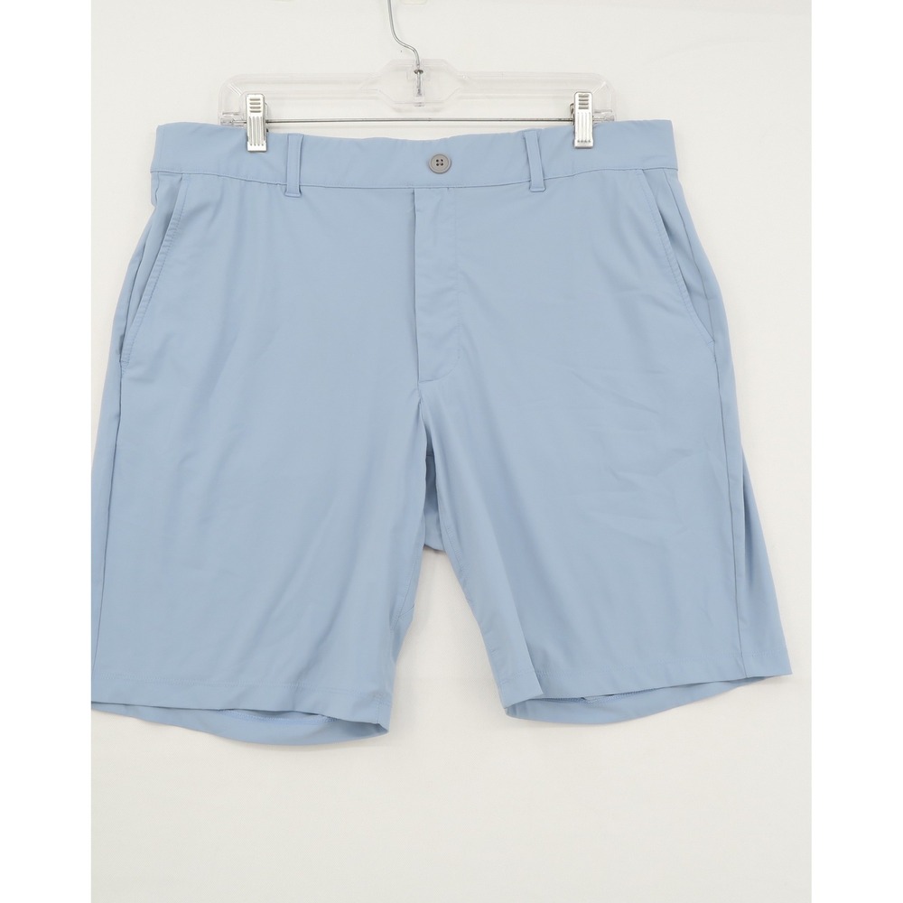 Johnnie-O Performance Men 36 Shorts Light Blue Nylon Spandex Stretch Golf Casual